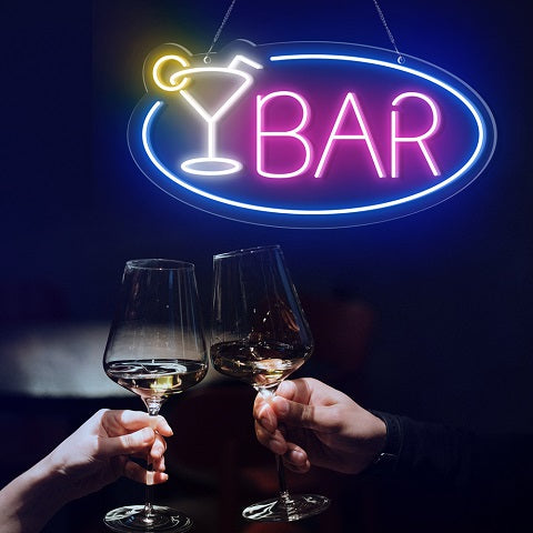 drinking neon sign