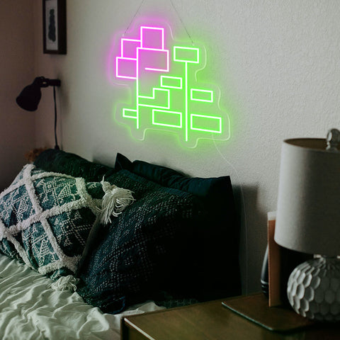 Geometric neon sign