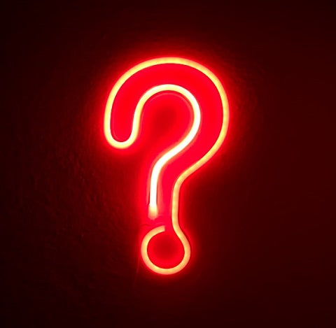 question mark neon sign