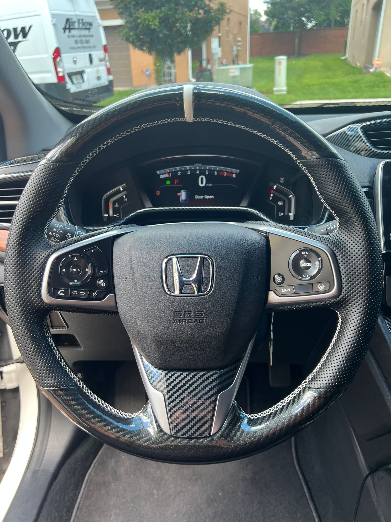 Carbon fiber steering wheel cover for honda crv