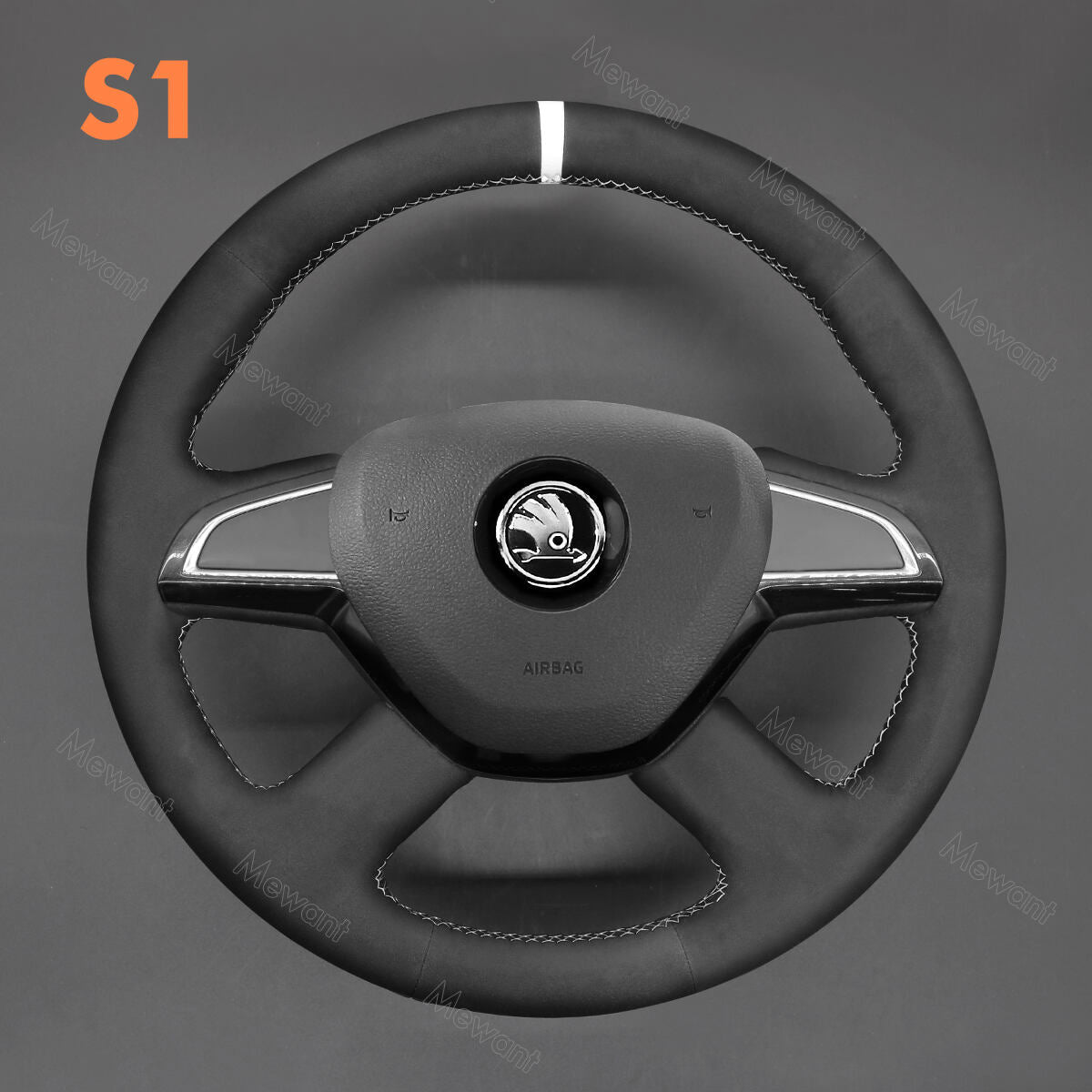 Steering Wheel Cover for Skoda Octavia Fabia Citigo Superb Roomster Rapid 2015