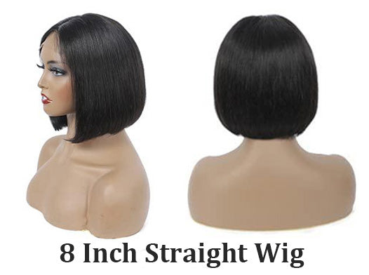 8 inch straight wig