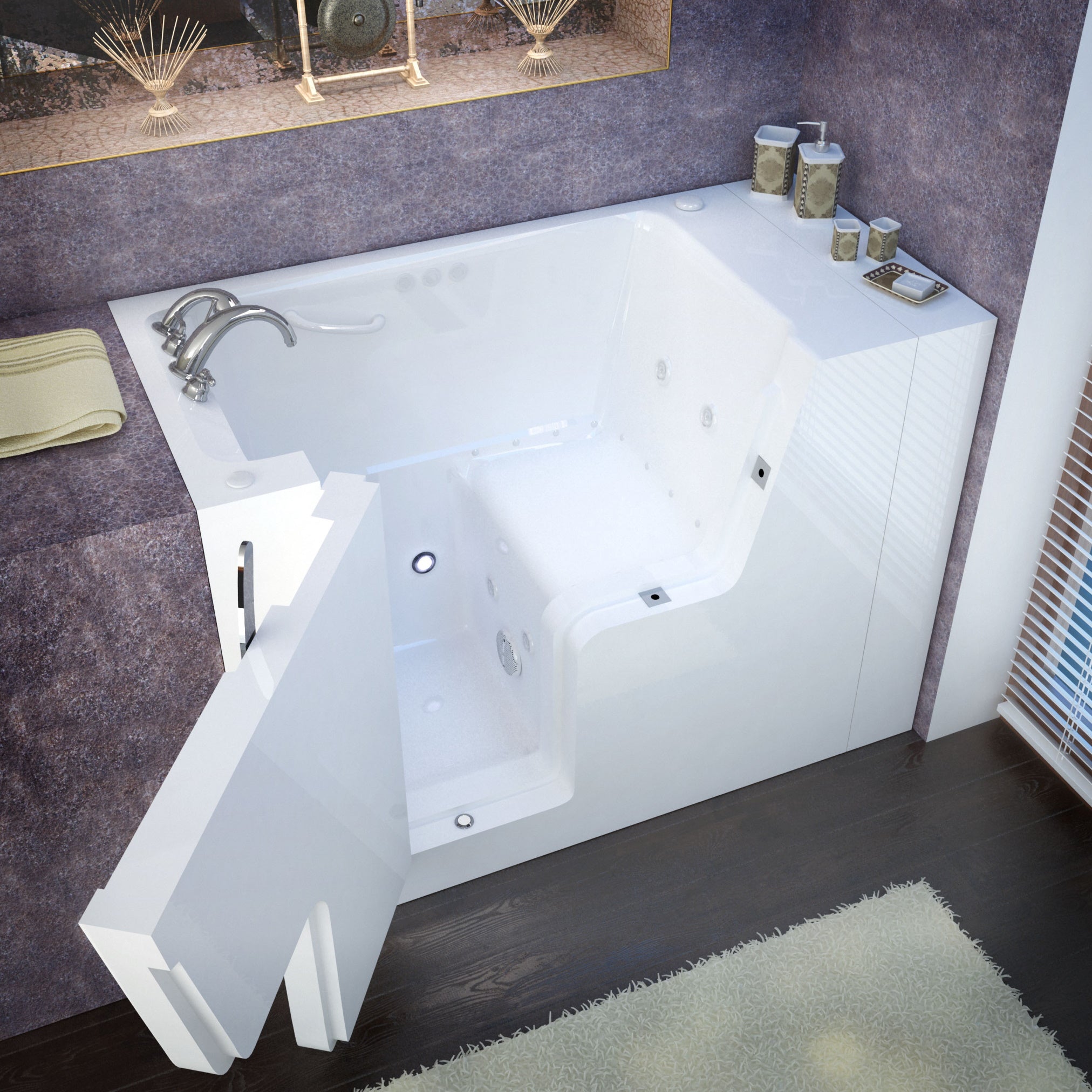 Meditub 29 x 53 White Wheelchair Accessible Bathtub 2953