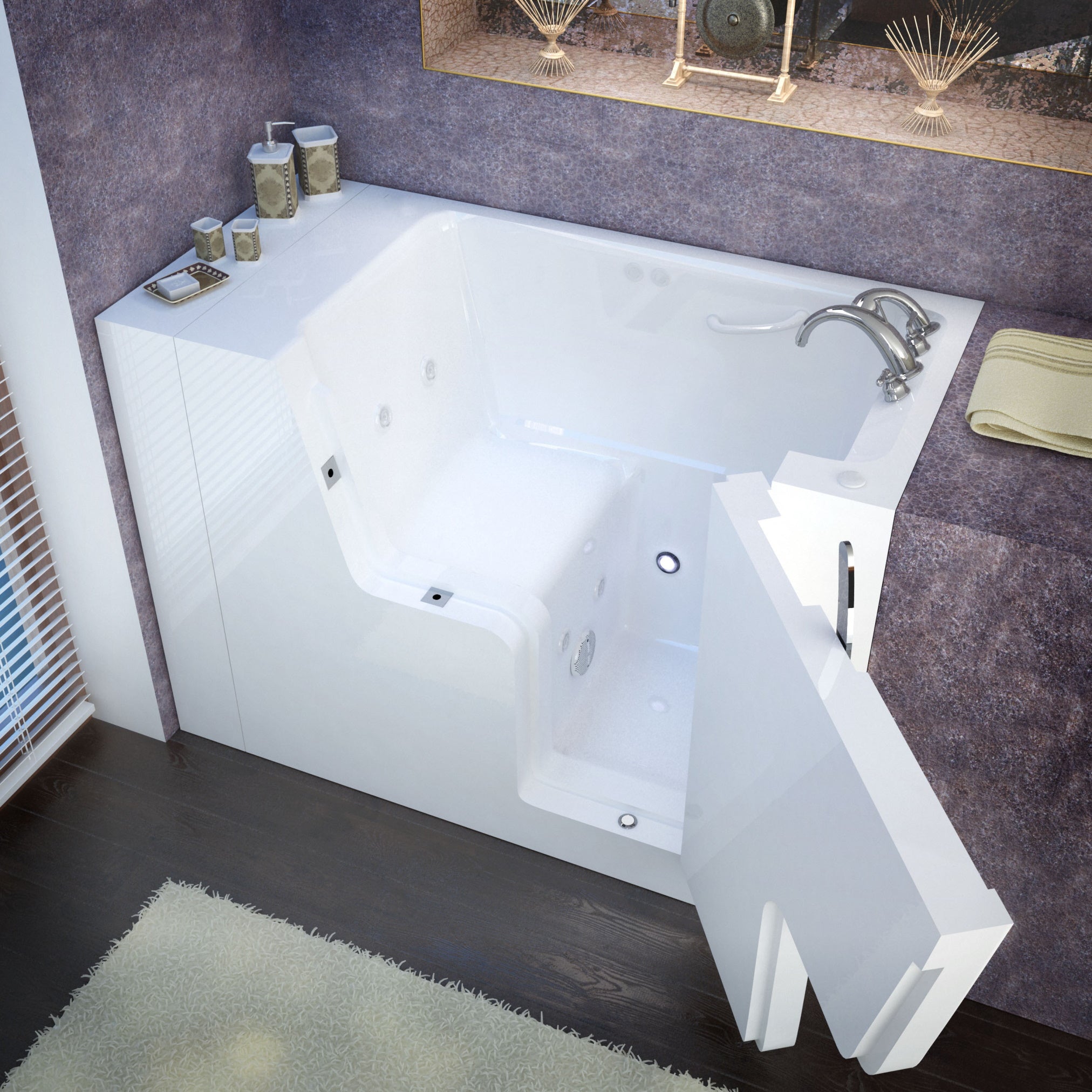 Meditub 29 x 53 White Wheelchair Accessible Bathtub 2953