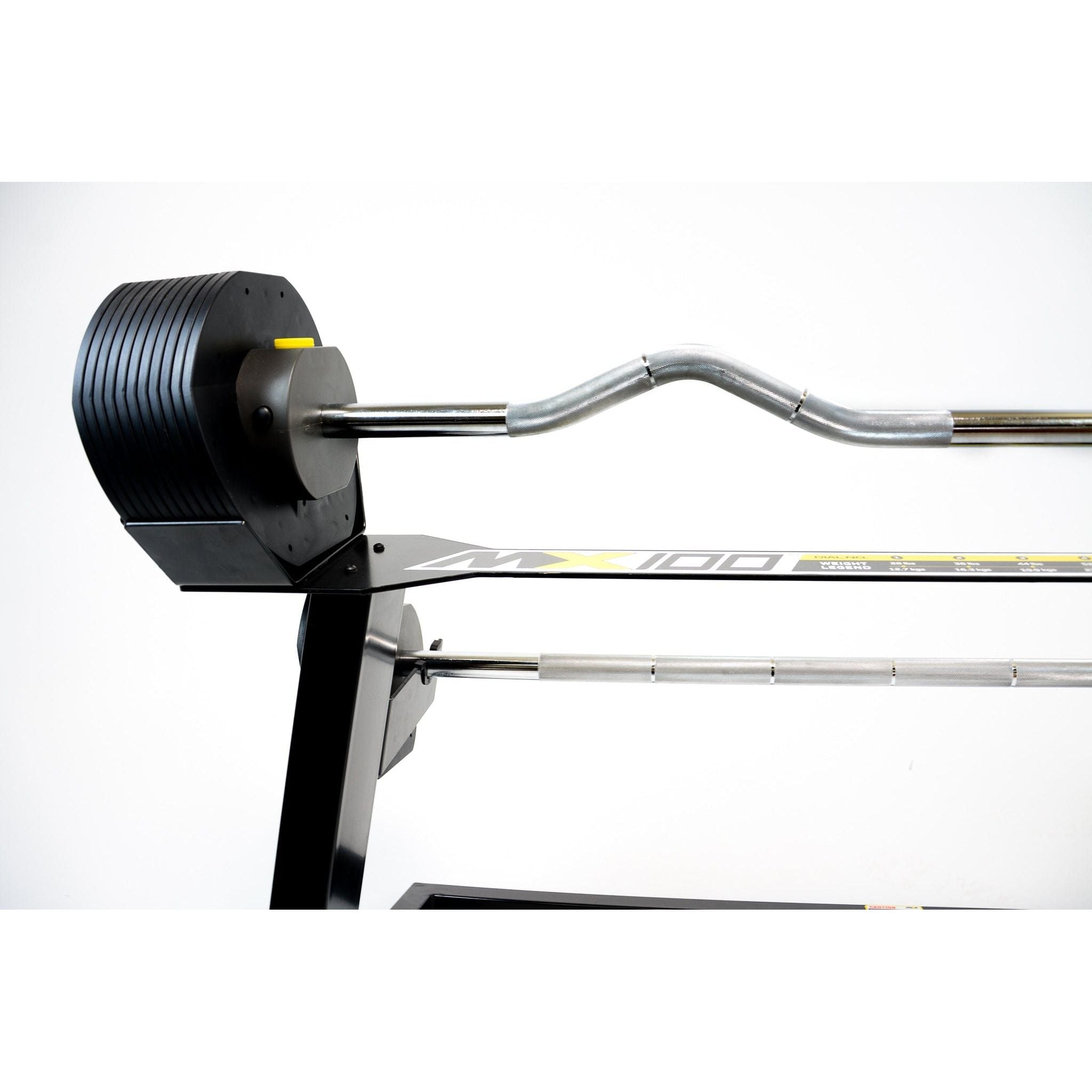 MX100 Rapid Change Adjustable Barbell / Curl Bar System (28 lbs to 100 lbs)