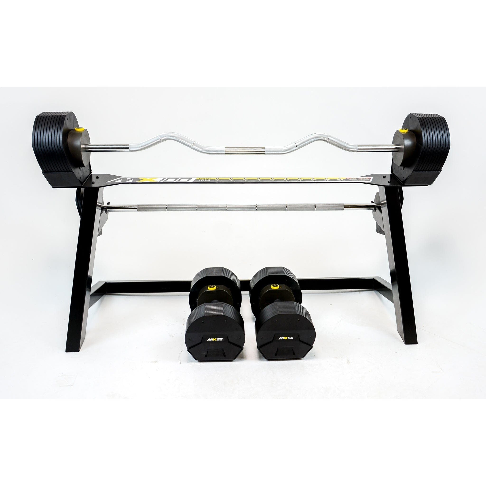 MX100 Rapid Change Adjustable Barbell / Curl Bar System (28 lbs to 100 lbs)