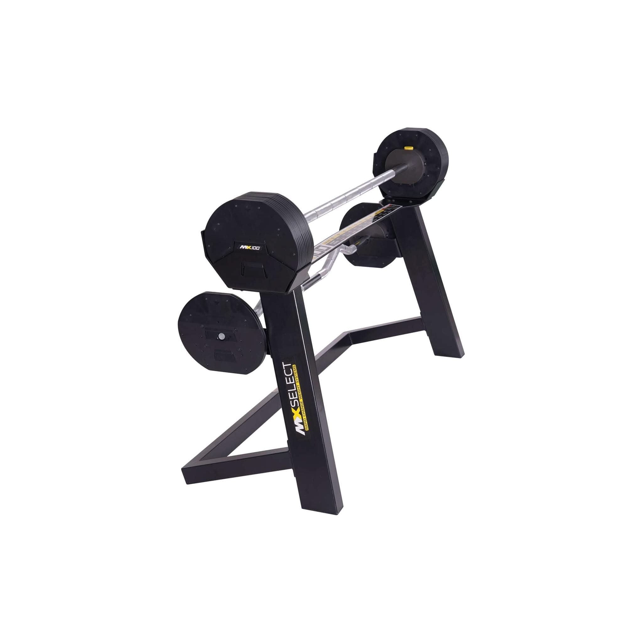 MX100 Rapid Change Adjustable Barbell / Curl Bar System (28 lbs to 100 lbs)