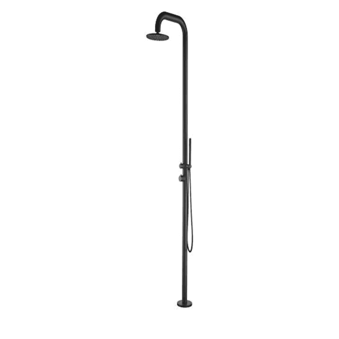 Heatgene Stainless Steel Freestanding Outdoor Shower with Handheld Shower for Outside/Swimming Pools