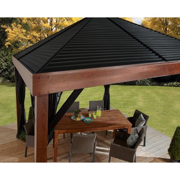 Sojag? 12 x 12 ft. Valencia Wood Finish Gazebo with Mosquito Netting