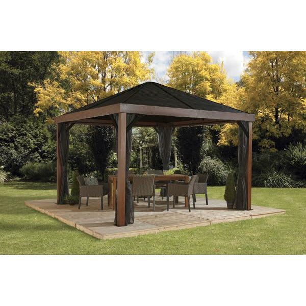 Sojag? 12 x 12 ft. Valencia Wood Finish Gazebo with Mosquito Netting