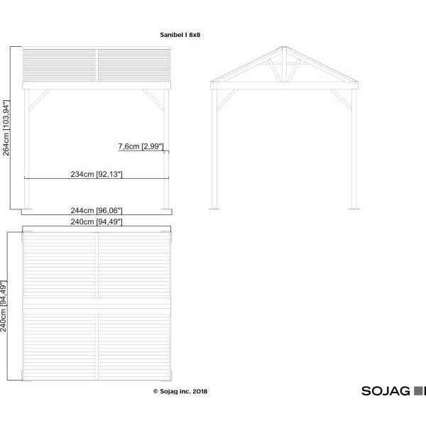 Sojag? Sanibel I Gazebo Steel Roof with Mosquito Netting