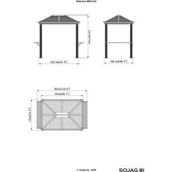 Sojag Gazebo Mykonos Grill Gazebo 5 x 8 ft - Dark grey