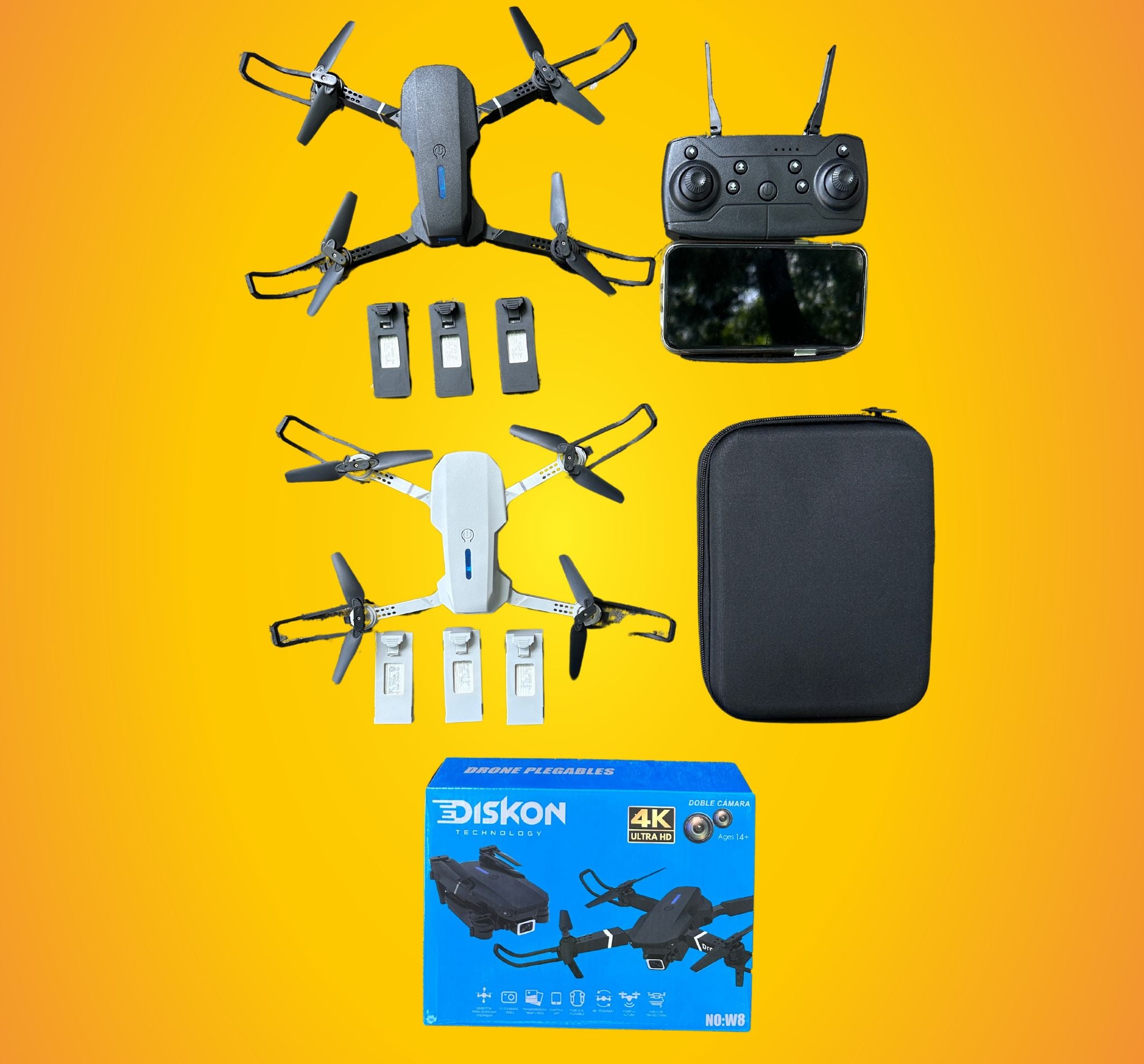 DRONE W8 PLEGABLE CON 3 BATERÍAS: Experimenta la libertad de volar