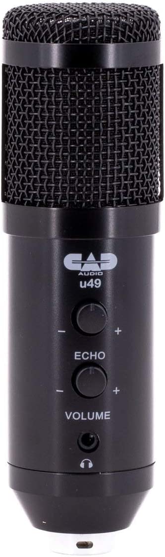 CAD Audio U49 USB Large Format Side Address Studio Microphone with Headphone Monitor and Echo