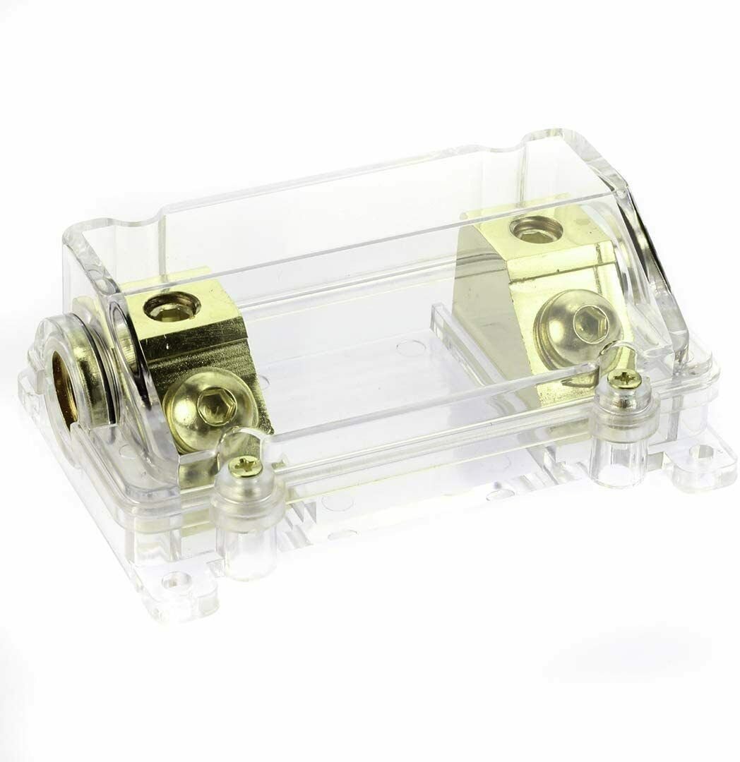 Absolute USA ANH-0 Gold Inline ANL Fuse Holder Fits 0, 2, 4 Gauge with 300AMP Fuse