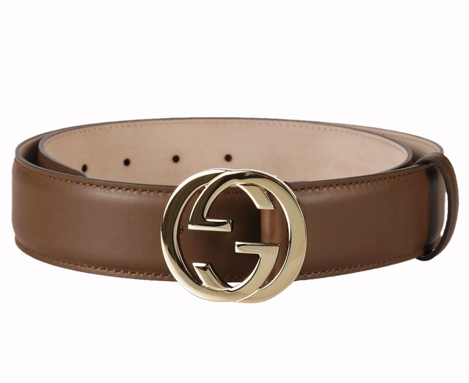 Gucci Interlocking G Buckle Brown Leather Belt 370543 90/36
