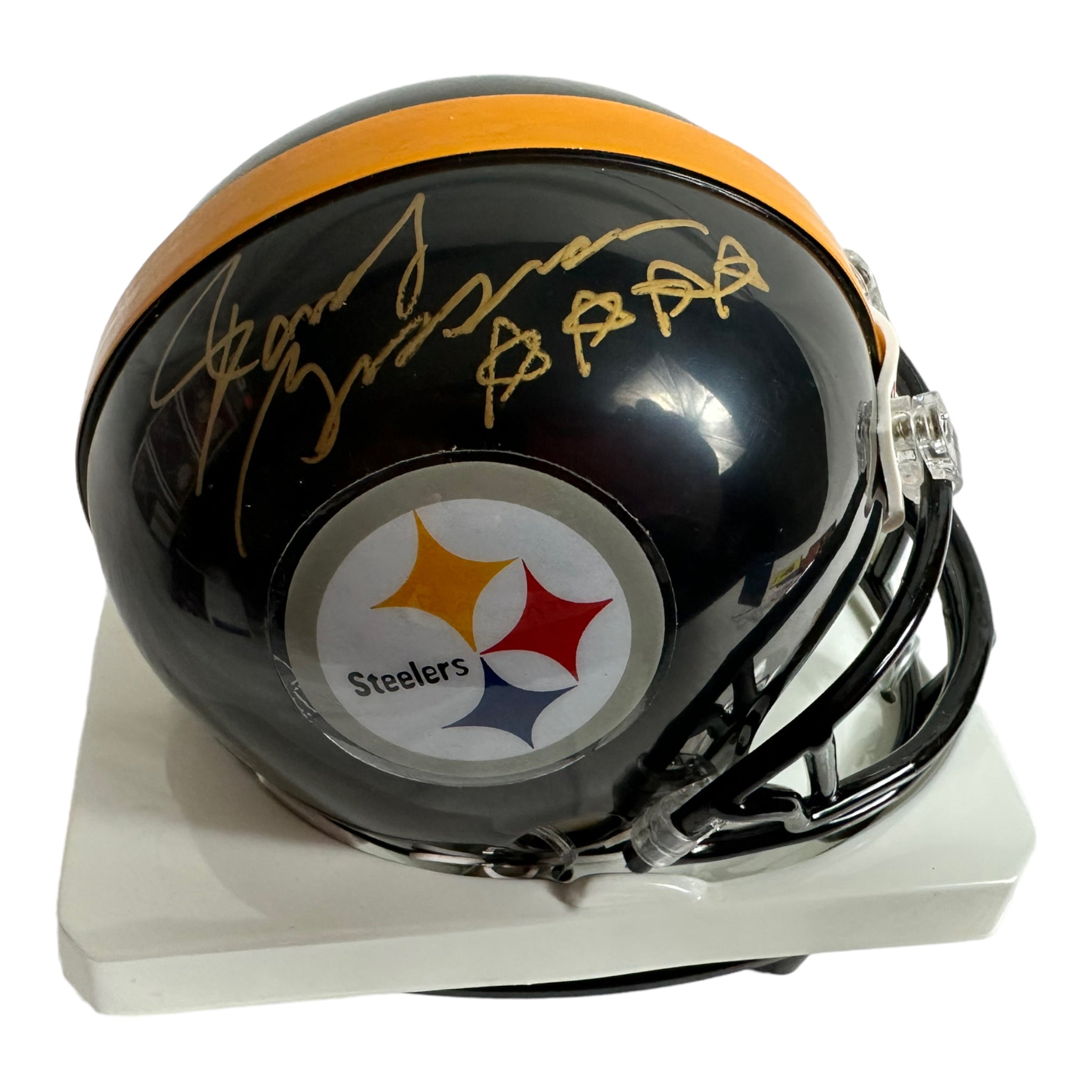 Randy Grossman - Pittsburg Steelers Hand Signed Riddell Mini Helmet w/COA