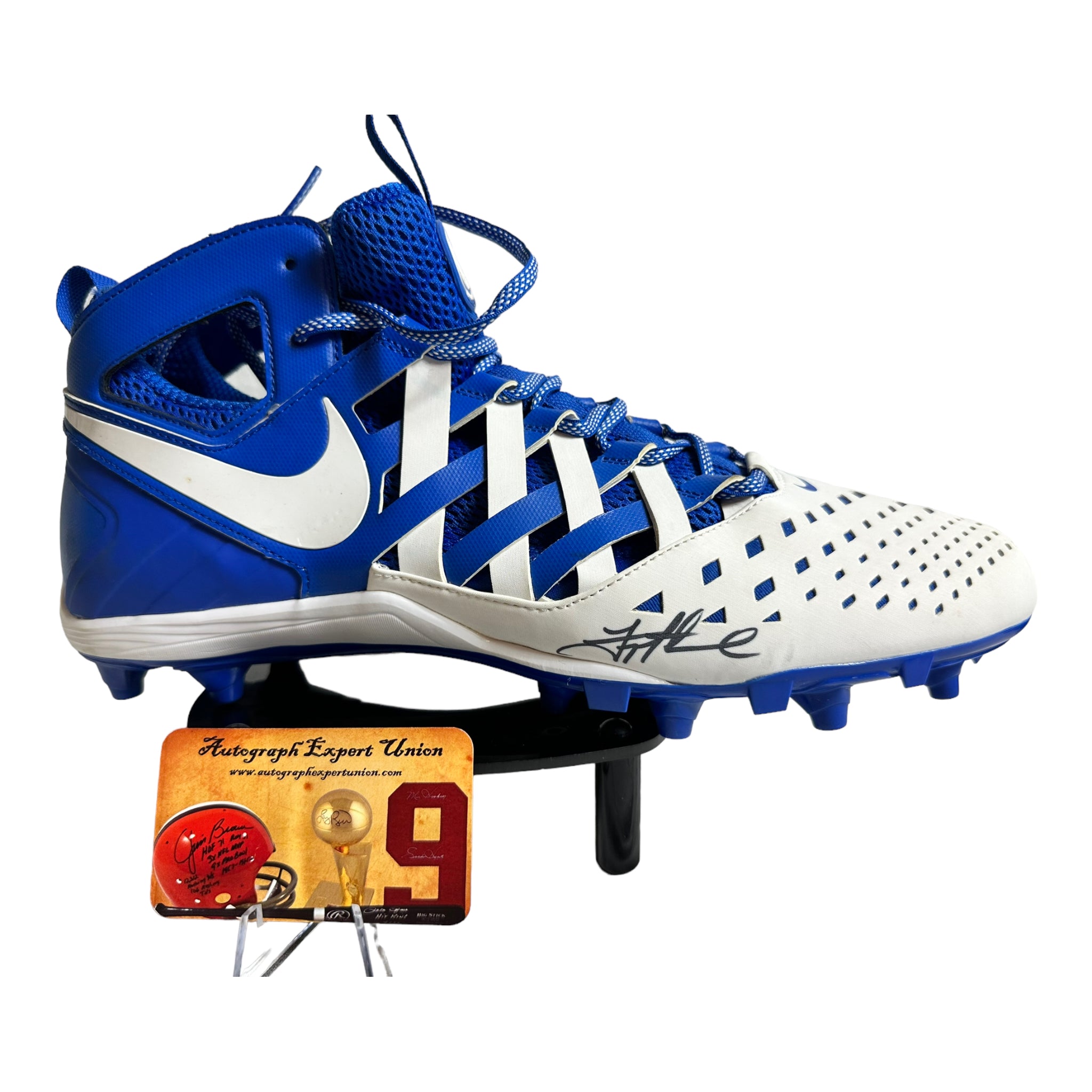 Troy Aikman QB Cowboys Hand Signed Nike Field Cleat Team Colors w/COA