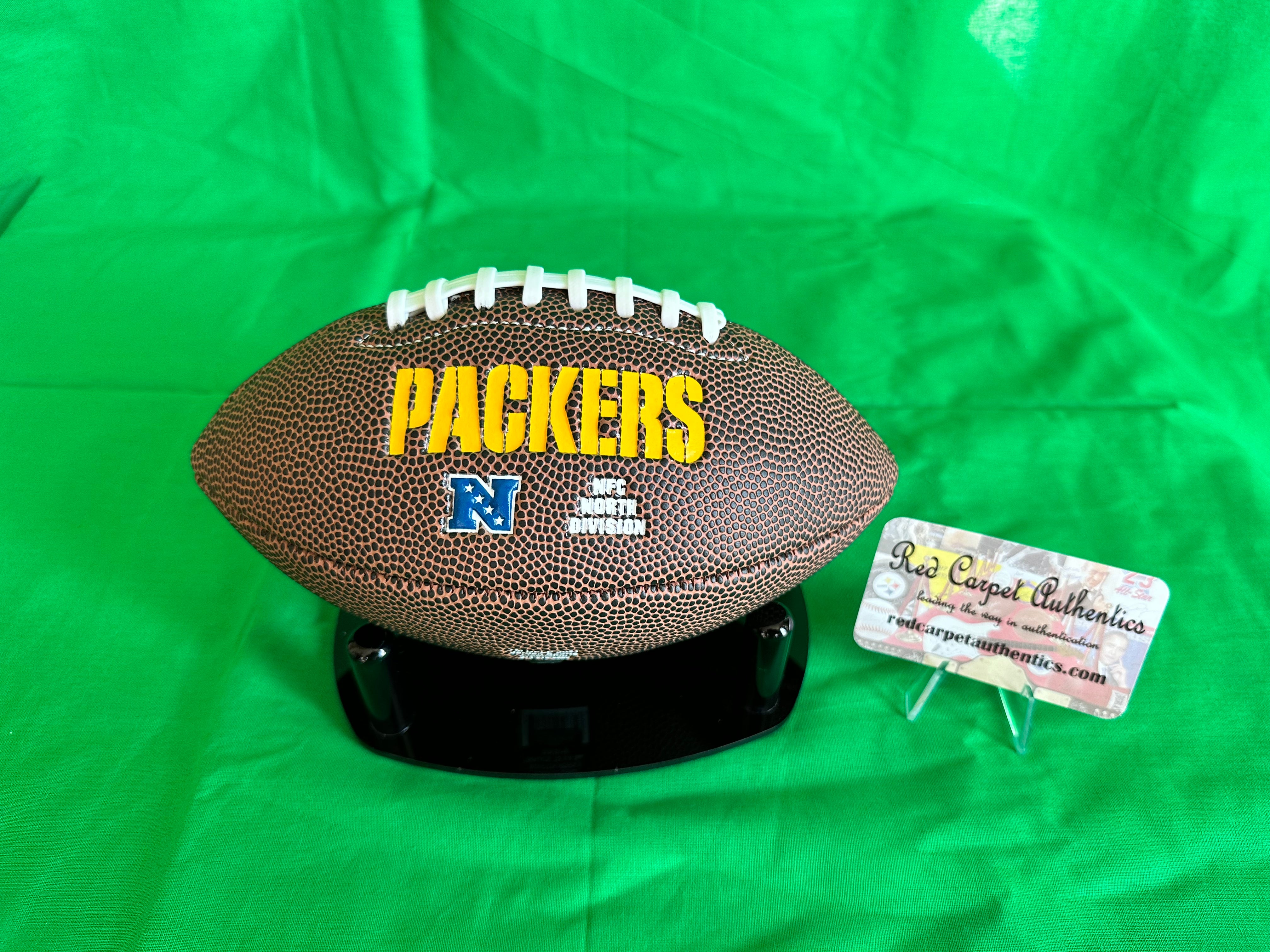 AARON RODGERS QB Packers Hand Signed Mini Logo Ball W/COA