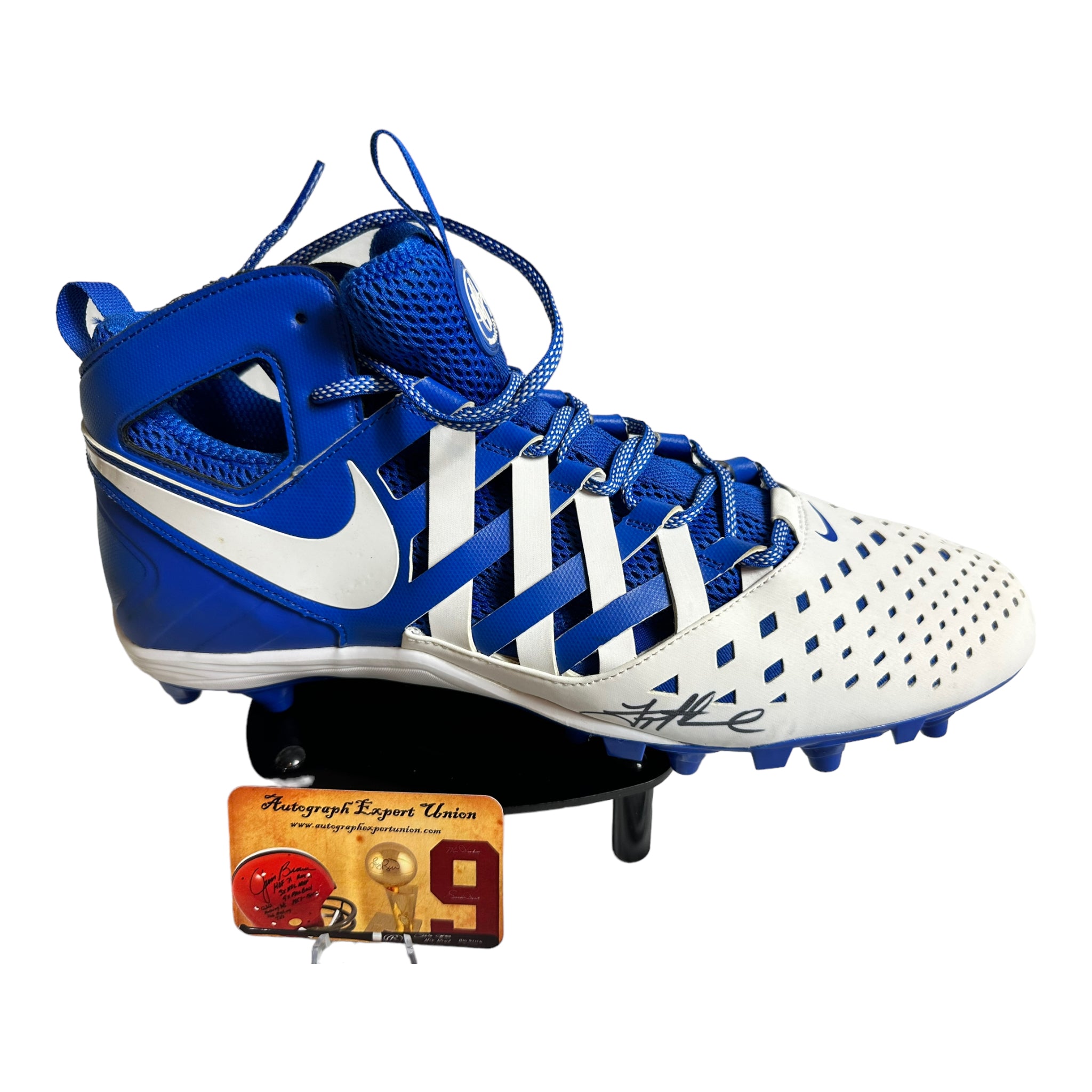 Troy Aikman QB Cowboys Hand Signed Nike Field Cleat Team Colors w/COA