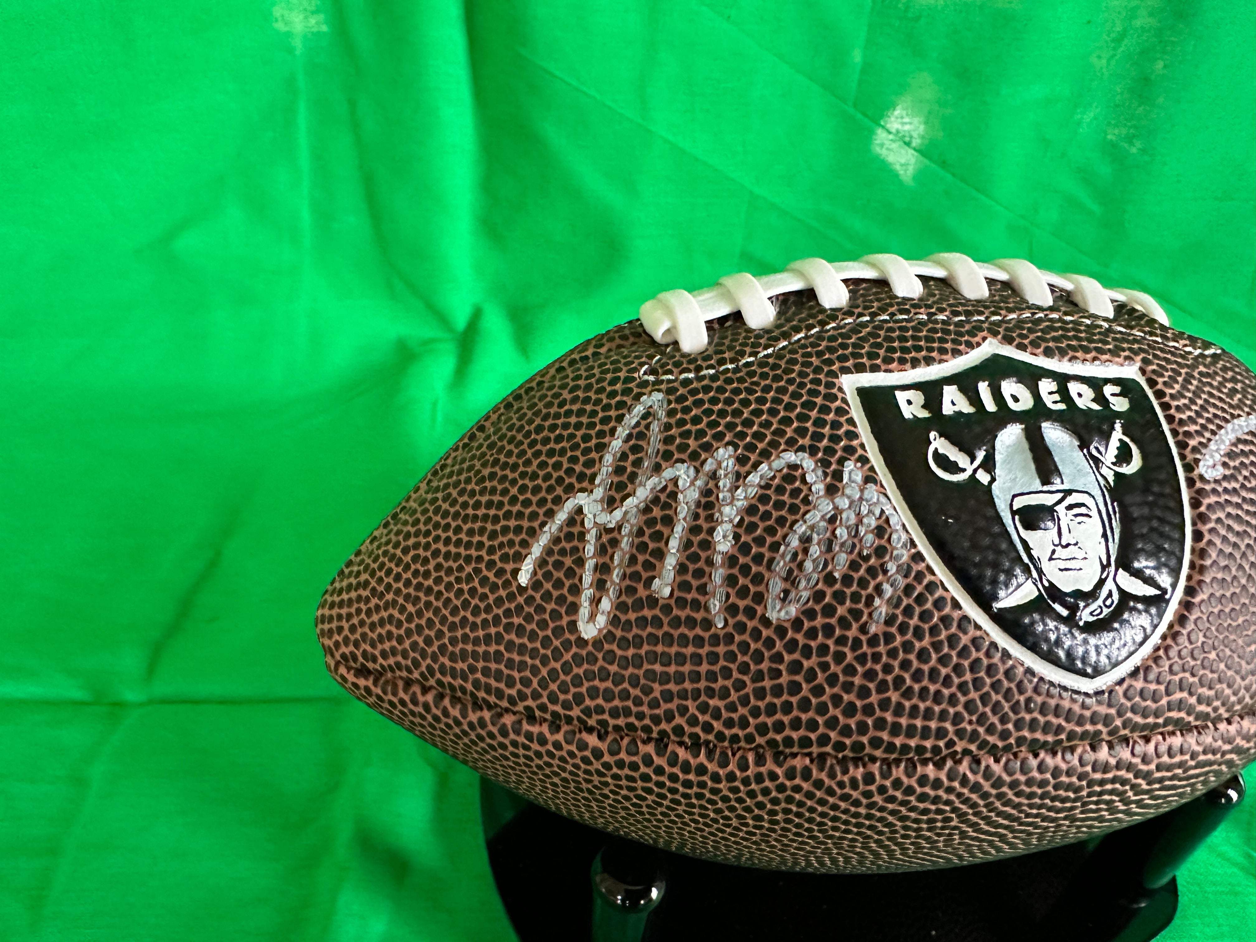 Derek Carr & Davante Adams Hand Signed Raiders Mini Logo Ball W/COA