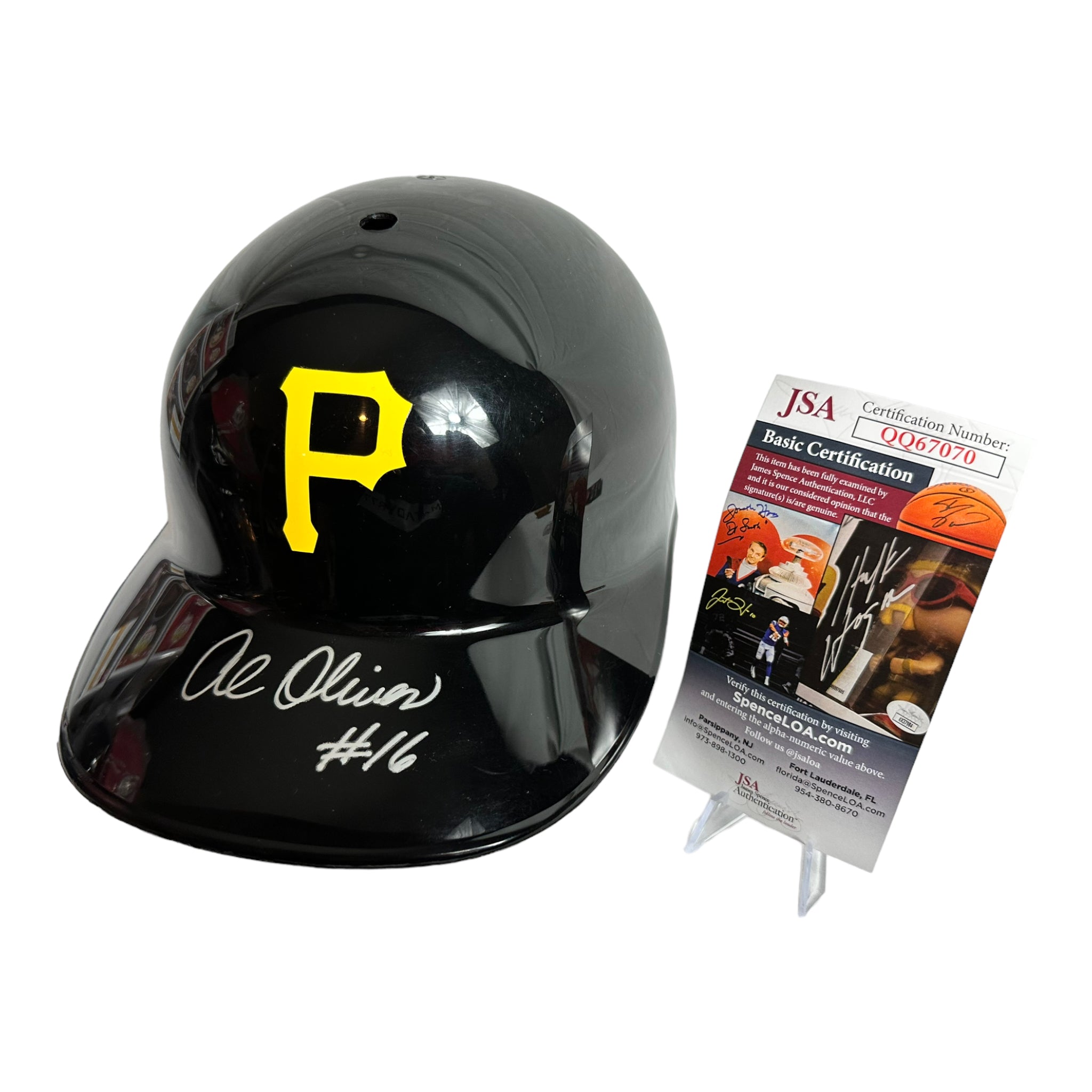 Al Oliver Hand Signed FS MLB Souvenir Pittsburg pirates Batting Helmet W/COA JSA