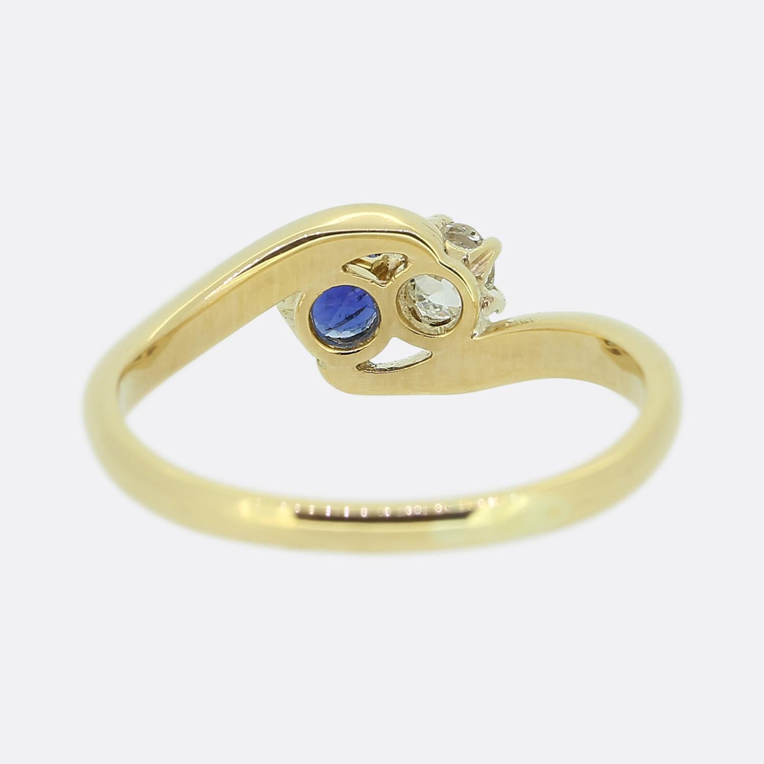 Edwardian Two-Stone Sapphire and Diamond Ring