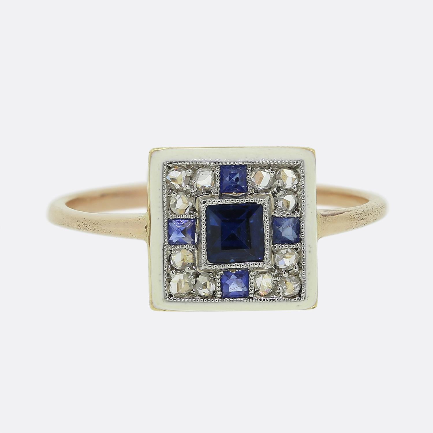 Art Deco Sapphire and Diamond Ring