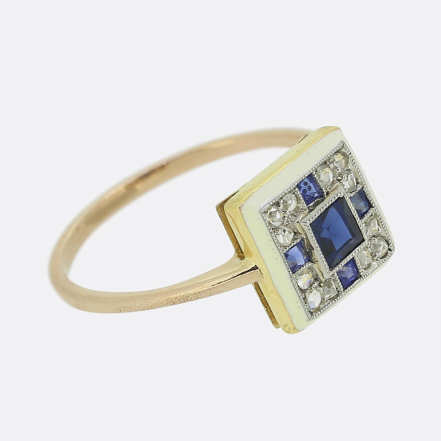 Art Deco Sapphire and Diamond Ring