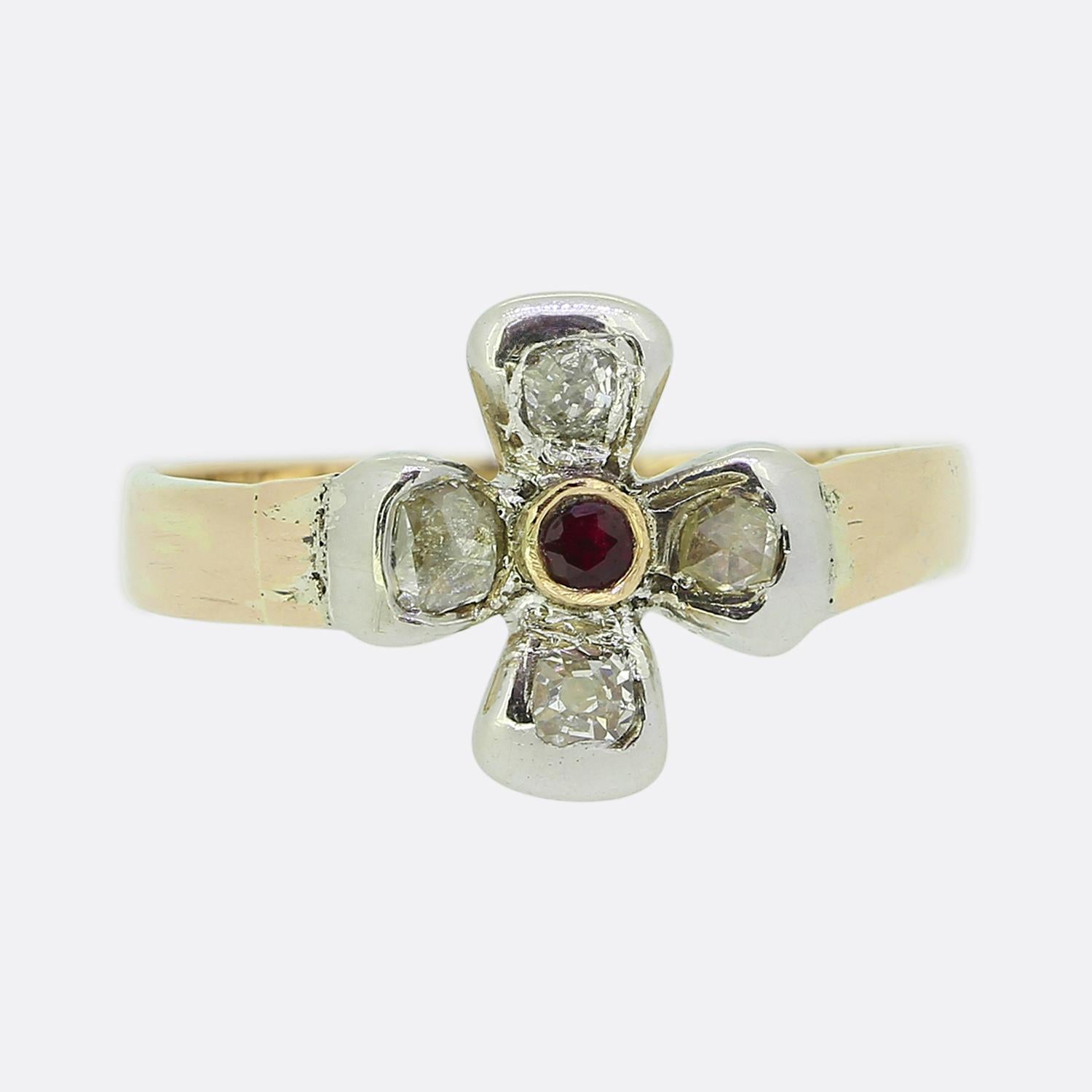 Vintage Ruby and Diamond Ring