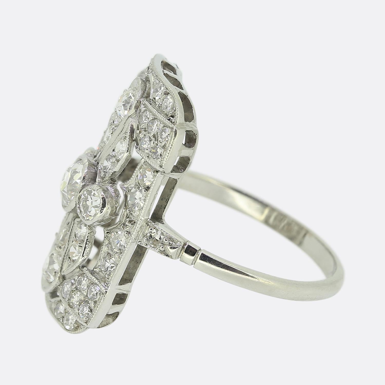 Art Deco Diamond Tablet Ring