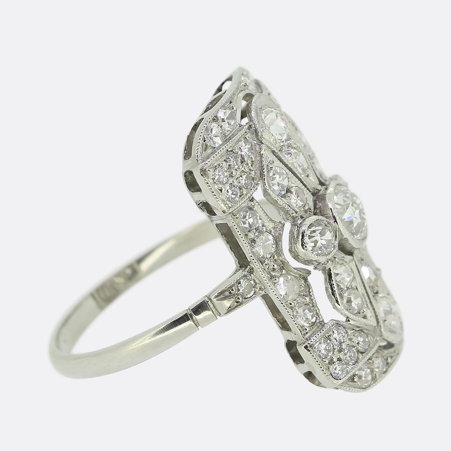 Art Deco Diamond Tablet Ring