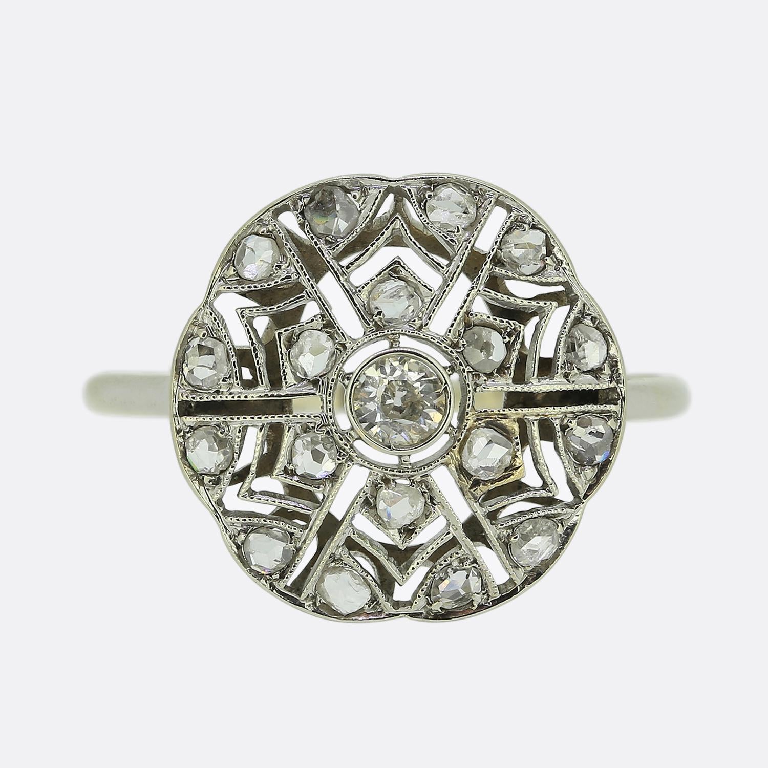 Art Deco Diamond Filigree Ring