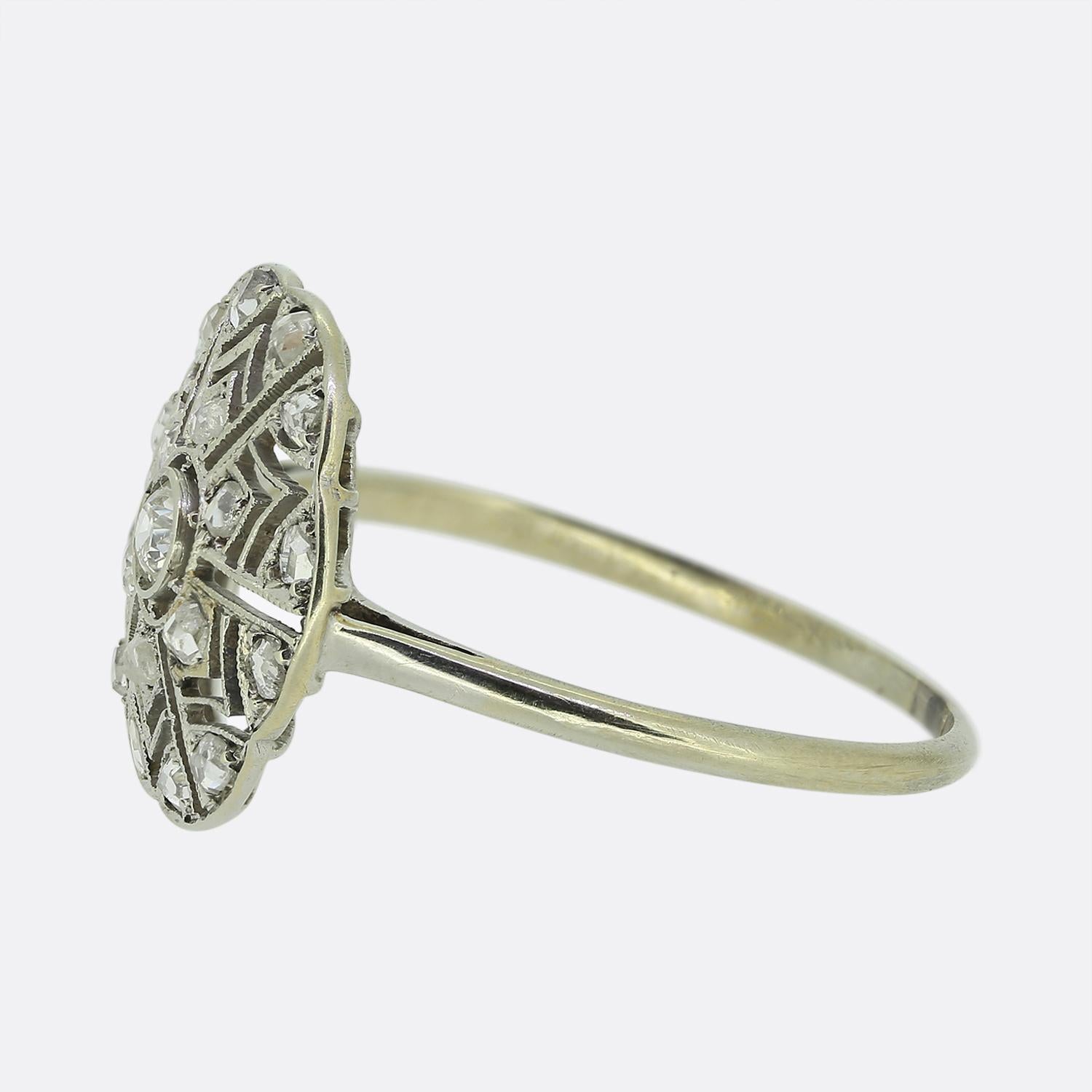 Art Deco Diamond Filigree Ring