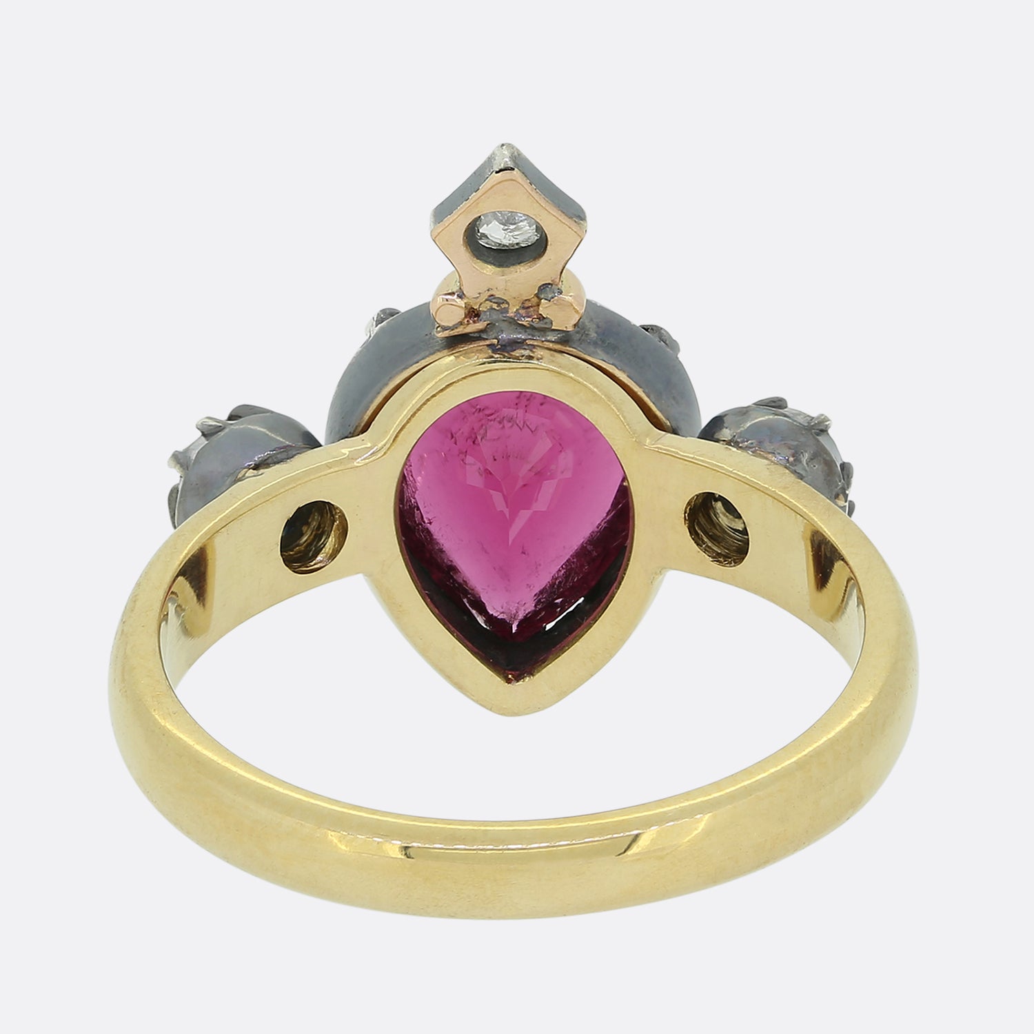 Gaetano Chiavetta Rubellite and Diamond Flaming Heart Ring