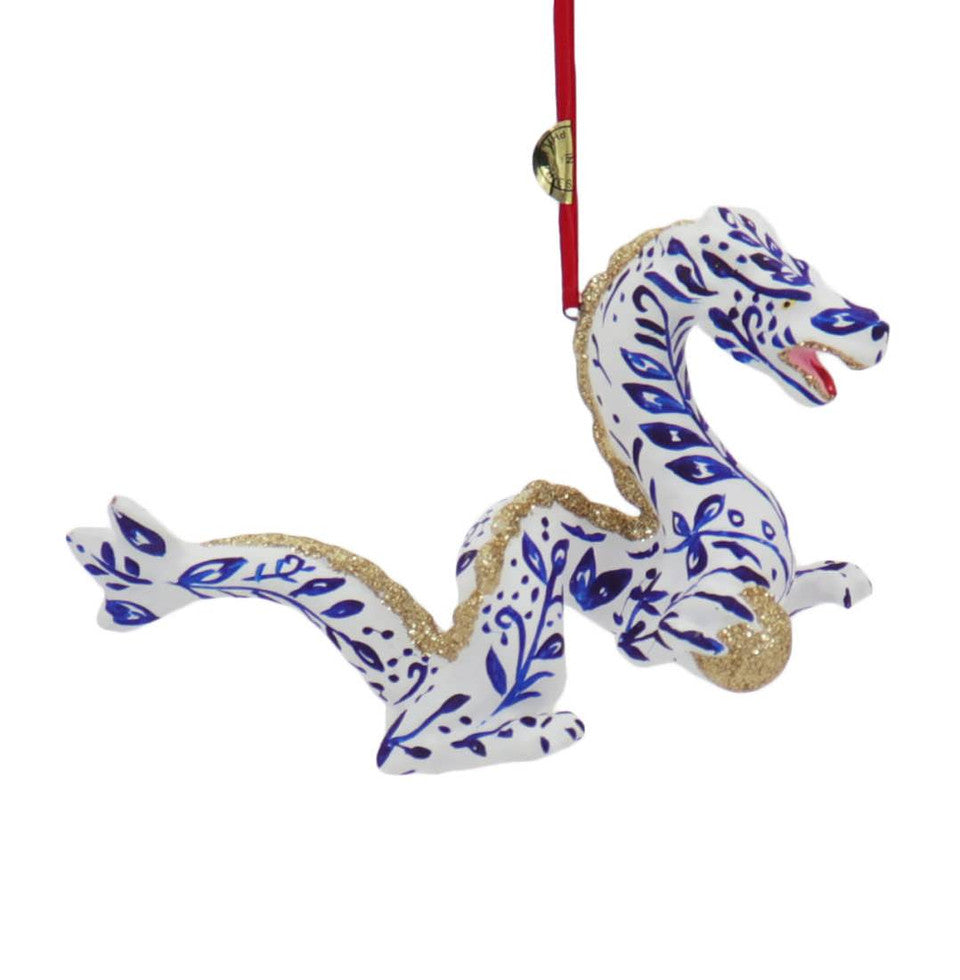 Chinoiserie Dragon Paper Mache Ornament