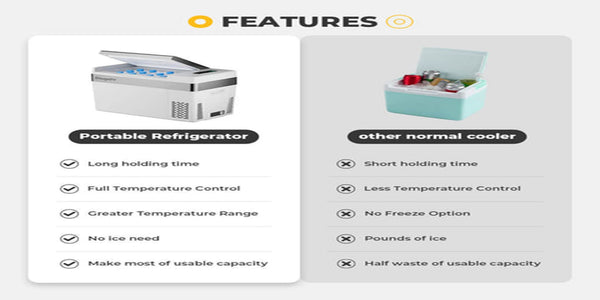 ポータブル冷蔵庫とクーラーボックスを比べる