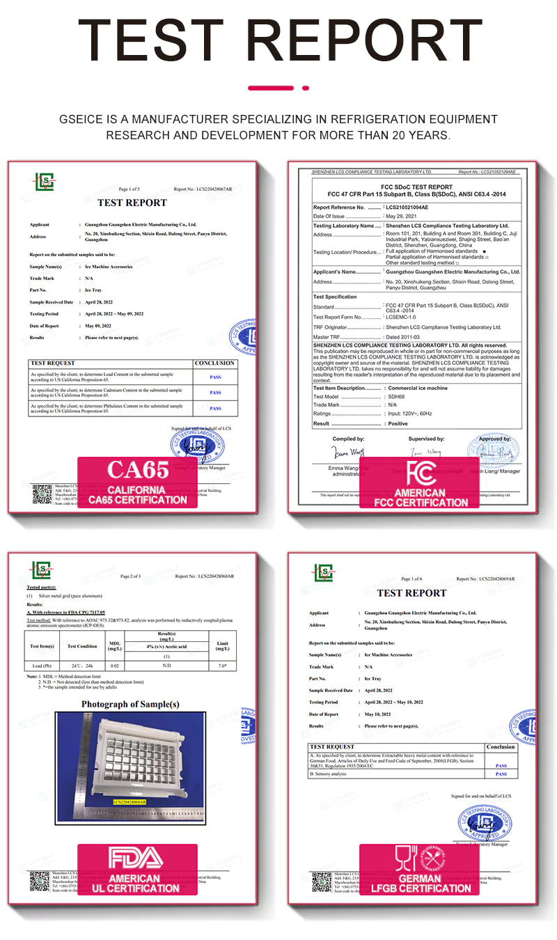 Ice Machine Certificate
