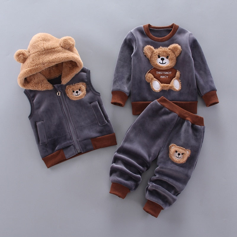 Baby Fleeced Plush Top Pants Set