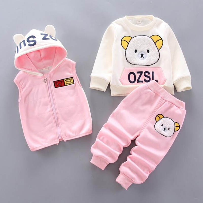 Baby Fleeced Plush Top Pants Set