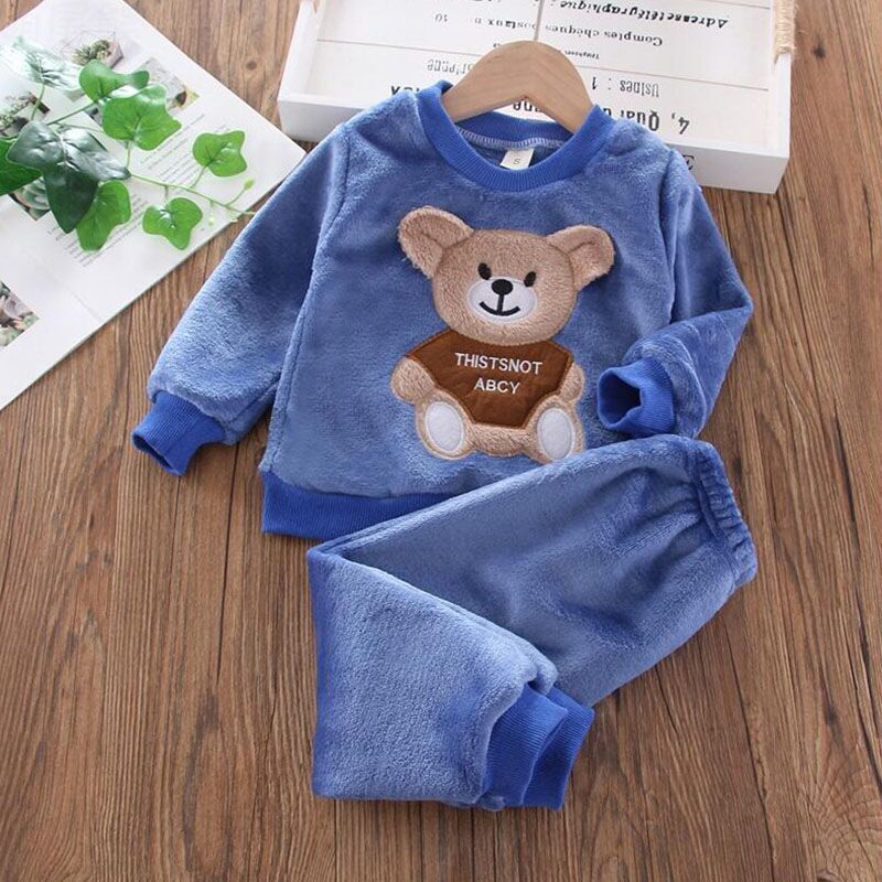 Baby Fleeced Plush Top Pants Set