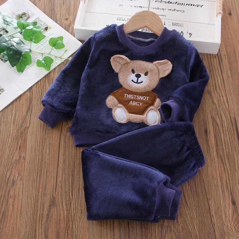 Baby Fleeced Plush Top Pants Set