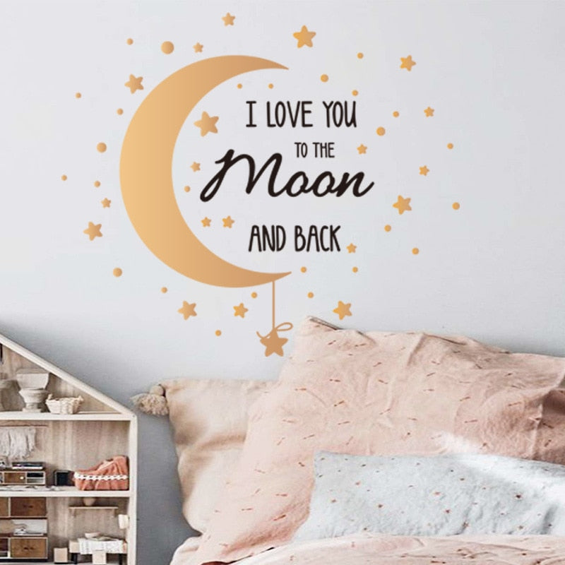 Romantic I Love You Moon Stars Wall Stickers