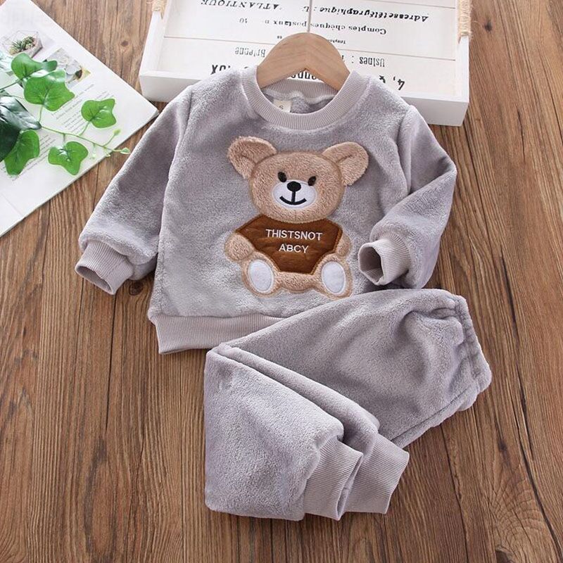 Baby Fleeced Plush Top Pants Set