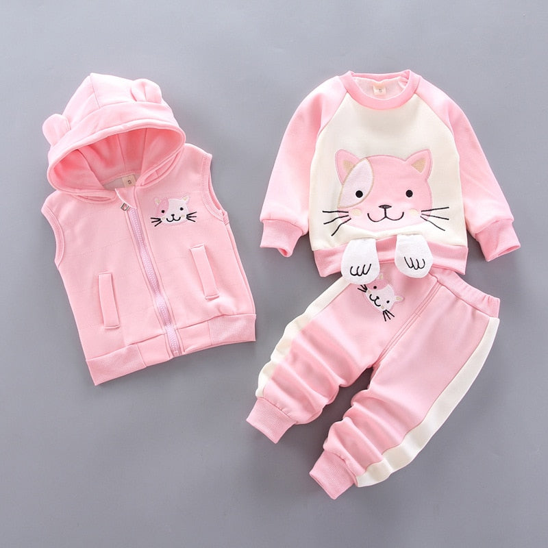 Baby Fleeced Plush Top Pants Set