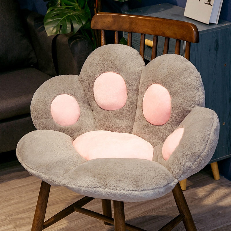 Cat Paw Back Pillows Plush Seat Cushion Chair