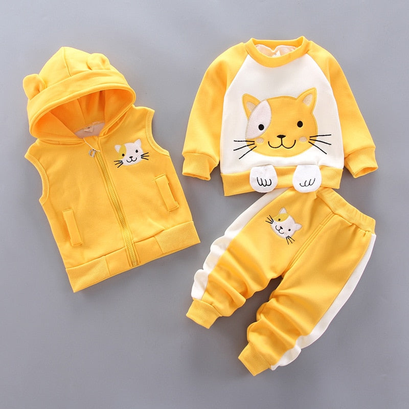 Baby Fleeced Plush Top Pants Set