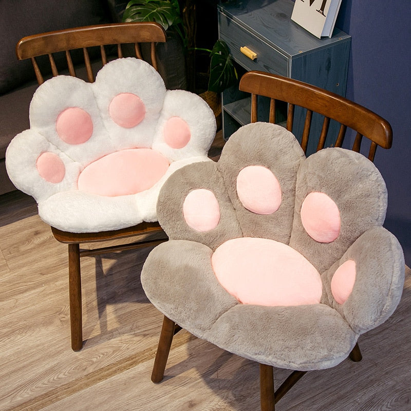 Cat Paw Back Pillows Plush Seat Cushion Chair