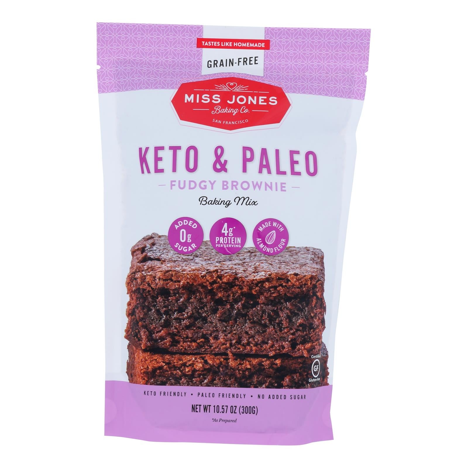 Miss Jones Baking Co - Brownie Mix Keto - Case Of 6-10.57 Oz