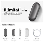 PLAUD NotePin & 2 Piano Annuale Illimitato AI
